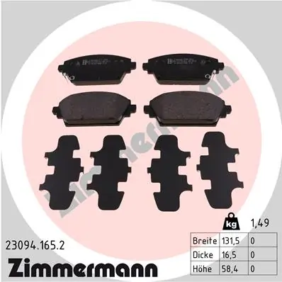 Brake Pad Set, disc brake 23094.165.2