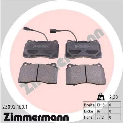 Brake Pad Set, disc brake 23092.160.1