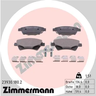 Brake Pad Set, disc brake 23930.180.2
