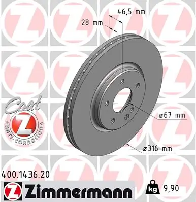 Brake Disc COAT Z 400.1436.20