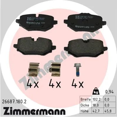 Brake Pad Set, disc brake 26687.180.2