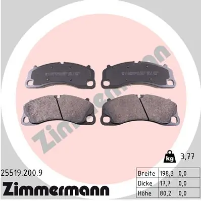 Brake Pad Set, disc brake pb:z 25519.200.9