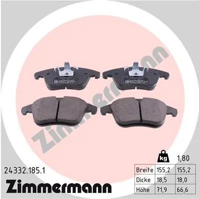 Brake Pad Set, disc brake 24332.185.1