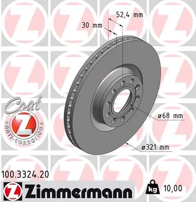 Brake Disc COAT Z 100.3324.20