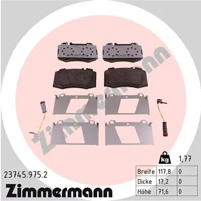 Brake Pad Set, disc brake rd:z 23745.975.2