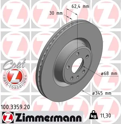 Brake Disc COAT Z 100.3359.20