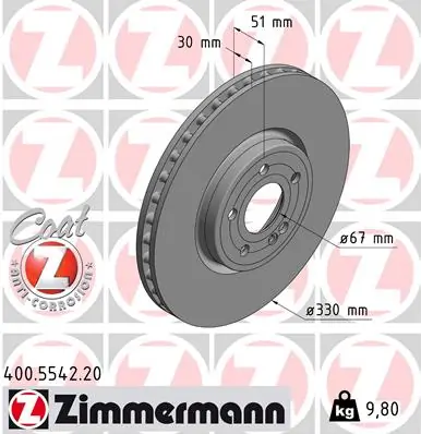 Brake Disc COAT Z 400.5542.20