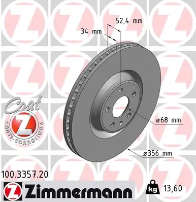 Brake Disc COAT Z 100.3357.20