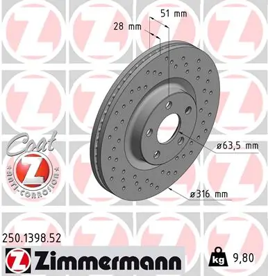 Brake Disc SPORT BRAKE DISC Z 250.1398.52