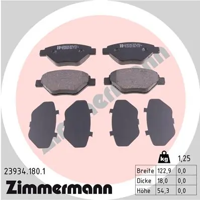Brake Pad Set, disc brake 23934.180.1