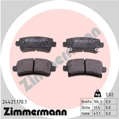 Brake Pad Set, disc brake 24421.170.1