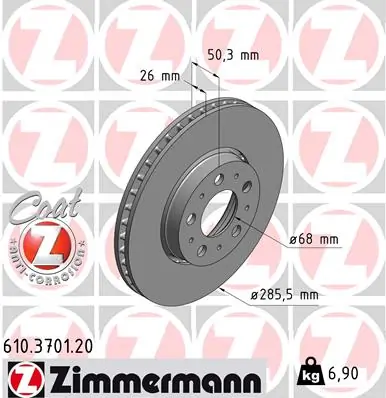 Brake Disc COAT Z 610.3701.20