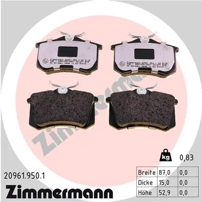 Brake Pad Set, disc brake rd:z 20961.950.1