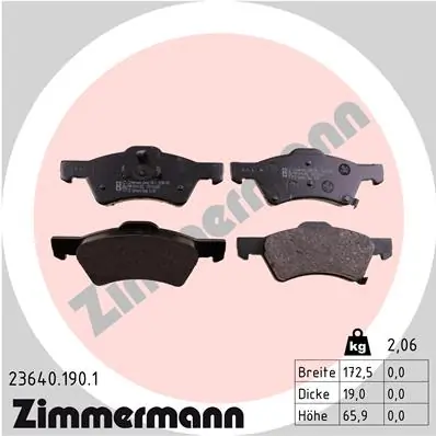 Brake Pad Set, disc brake 23640.190.1