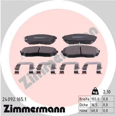Brake Pad Set, disc brake 24092.165.1