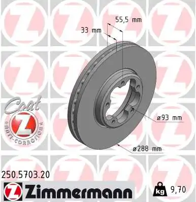 Brake Disc COAT Z 250.5703.20
