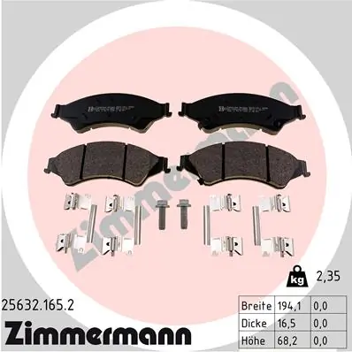 Brake Pad Set, disc brake 25632.165.2