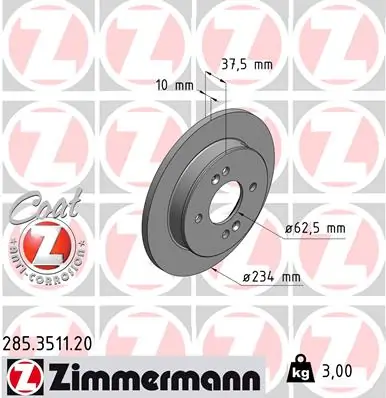 Brake Disc COAT Z 285.3511.20