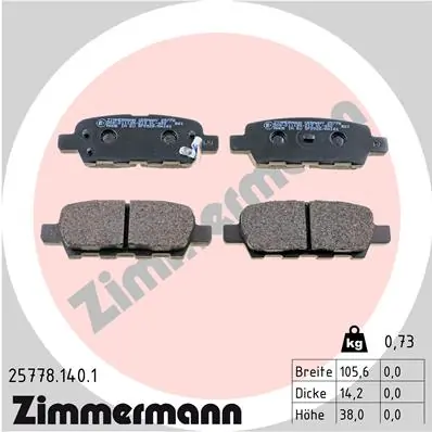 Brake Pad Set, disc brake 25778.140.1