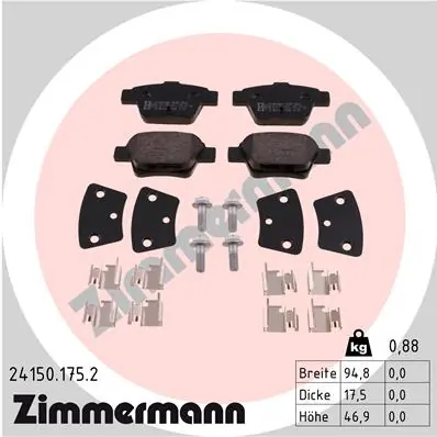 Brake Pad Set, disc brake 24150.175.2
