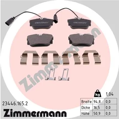 Brake Pad Set, disc brake 23446.165.2