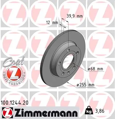Brake Disc COAT Z 100.1244.20