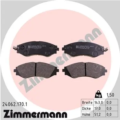 Brake Pad Set, disc brake 24062.170.1