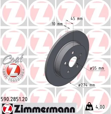Brake Disc COAT Z 590.2851.20