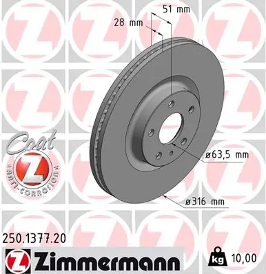 Brake Disc COAT Z 250.1377.20