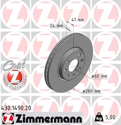 Brake Disc COAT Z 430.1490.20
