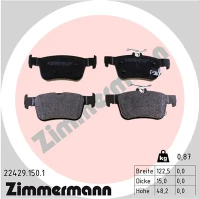 Brake Pad Set, disc brake 22429.150.1