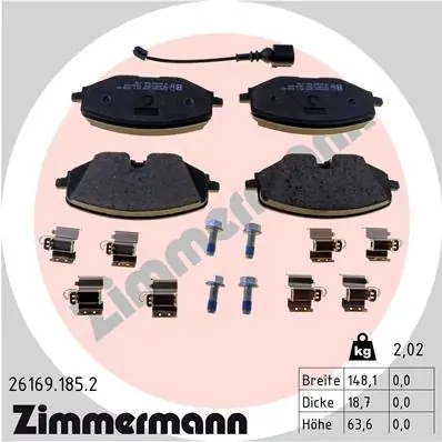 Brake Pad Set, disc brake 26169.185.2