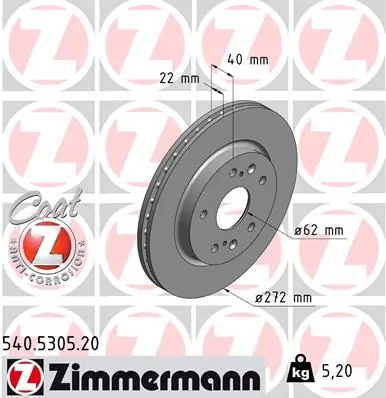 Brake Disc COAT Z 540.5305.20