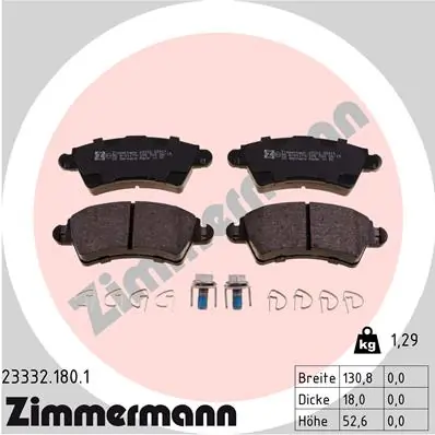 Brake Pad Set, disc brake 23332.180.1