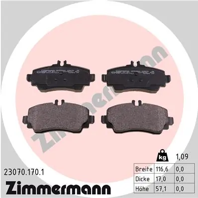 Brake Pad Set, disc brake 23070.170.1