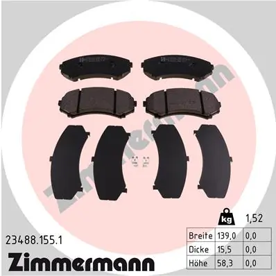 Brake Pad Set, disc brake 23488.155.1