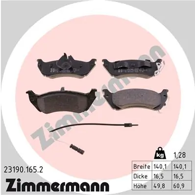 Brake Pad Set, disc brake 23190.165.2