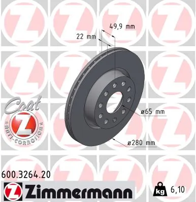 Brake Disc COAT Z 600.3264.20