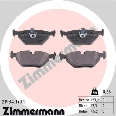 Brake Pad Set, disc brake pb:z 21934.170.9