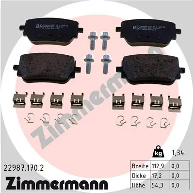 Brake Pad Set, disc brake 22987.170.2
