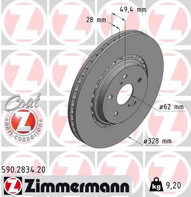 Brake Disc COAT Z 590.2834.20