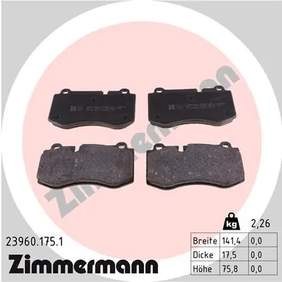 Brake Pad Set, disc brake 23960.175.1