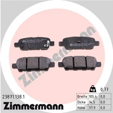 Brake Pad Set, disc brake 23871.138.1