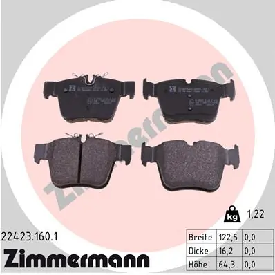 Brake Pad Set, disc brake 22423.160.1