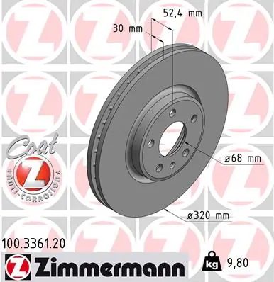 Brake Disc COAT Z 100.3361.20
