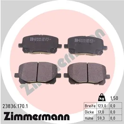 Brake Pad Set, disc brake 23836.170.1