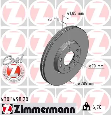 Brake Disc COAT Z 430.1498.20