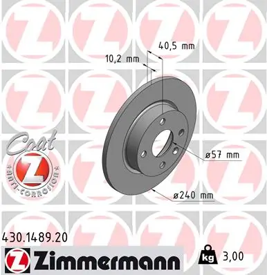 Brake Disc COAT Z 430.1489.20