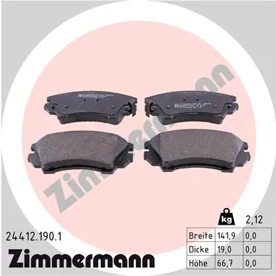 Brake Pad Set, disc brake 24412.190.1