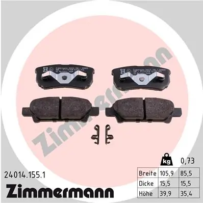 Brake Pad Set, disc brake 24014.155.1